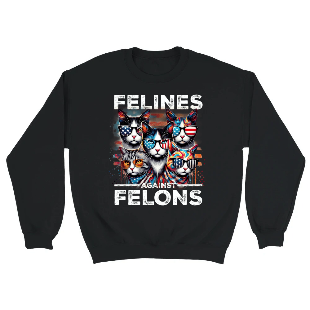 Product cats american patriotic sunglasses felines Unisex Sweatshirt