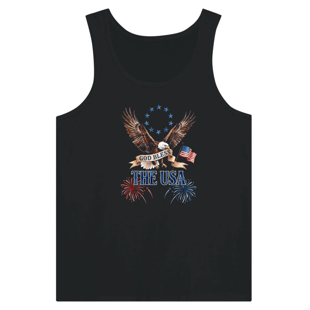 Product Eagle Patriotic Flag Fireworks USA Tank Top