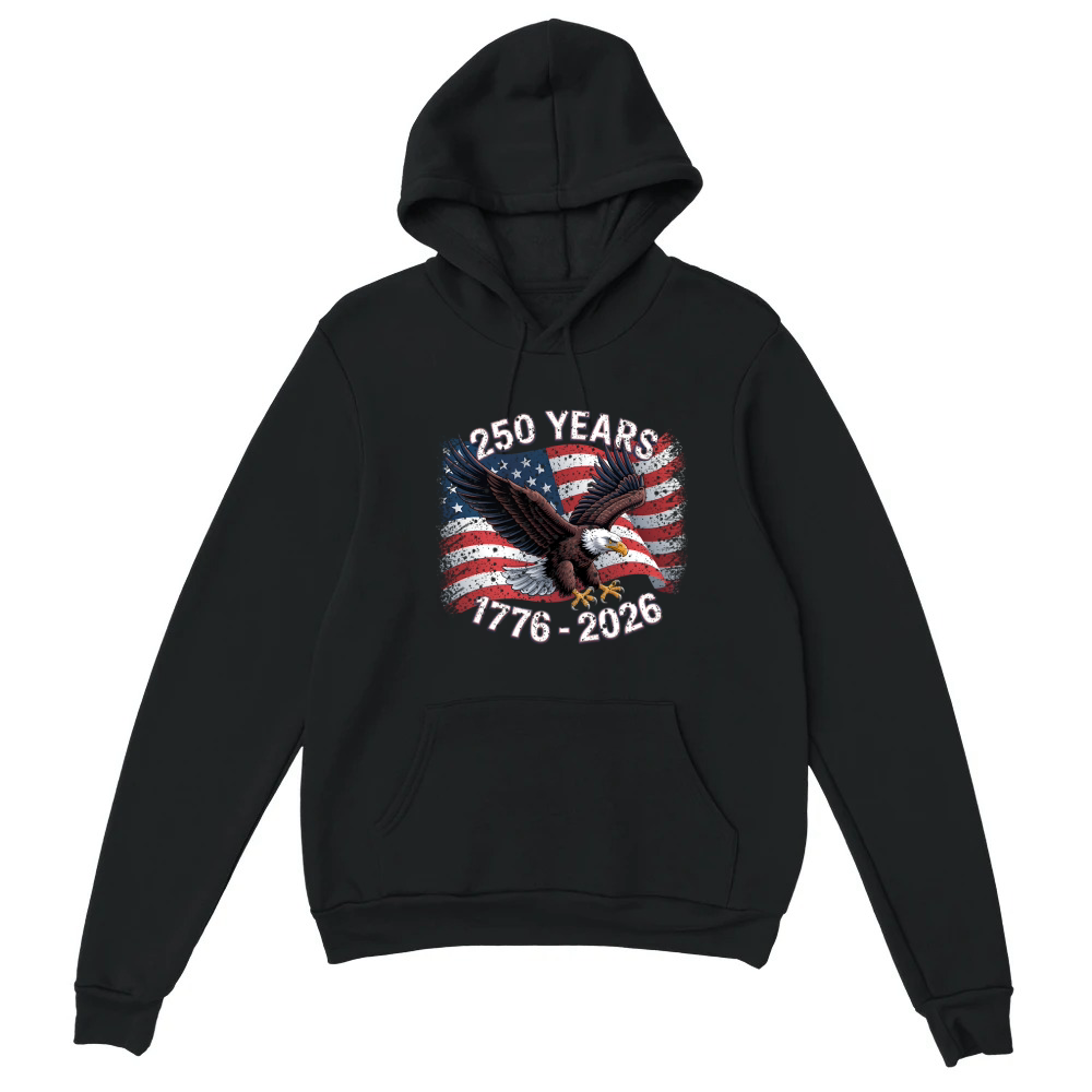 Product USA 250 Years Eagle Flag Vintage 1776 2026 Unisex Hoodie