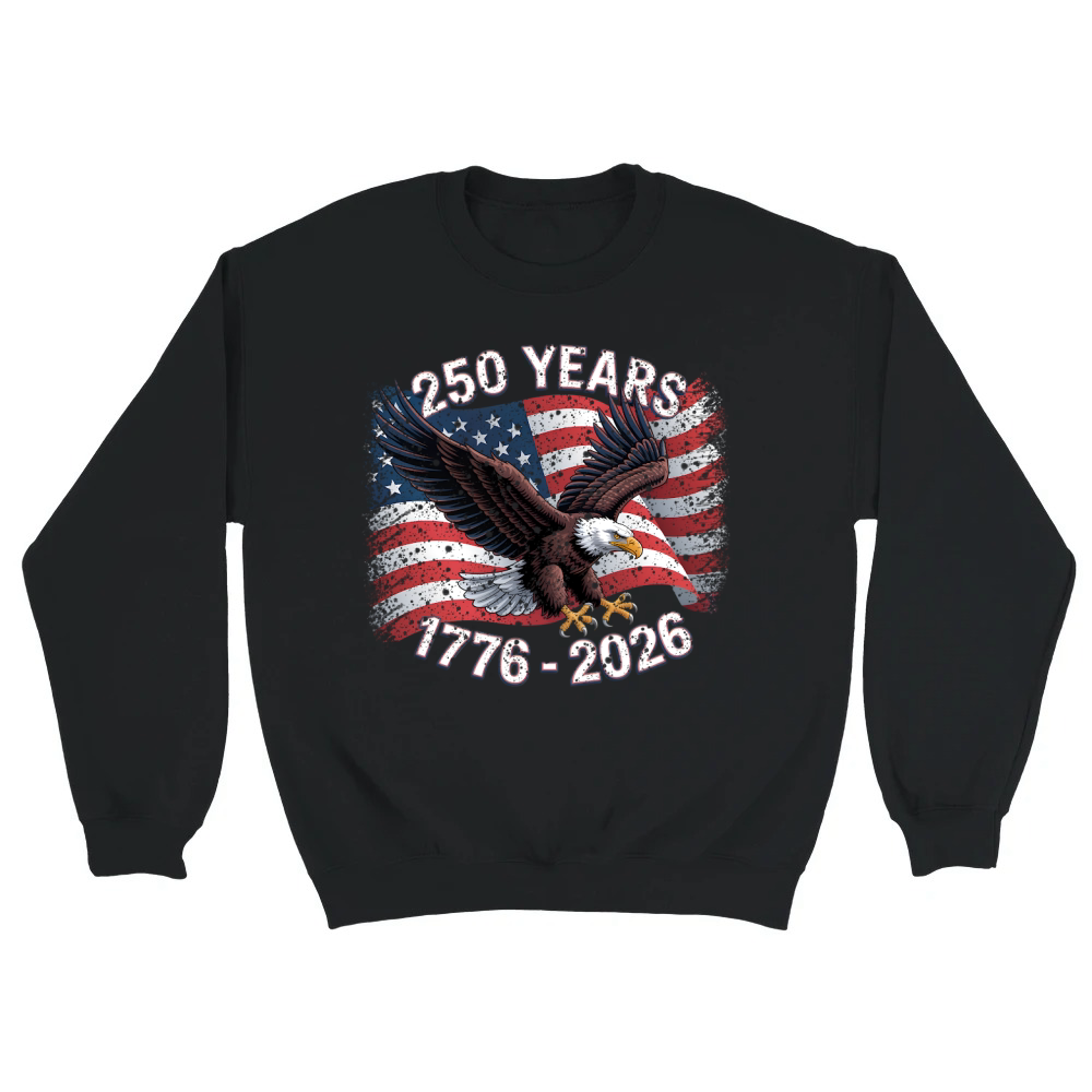 Product USA 250 Years Eagle Flag Vintage 1776 2026 Unisex Sweatshirt