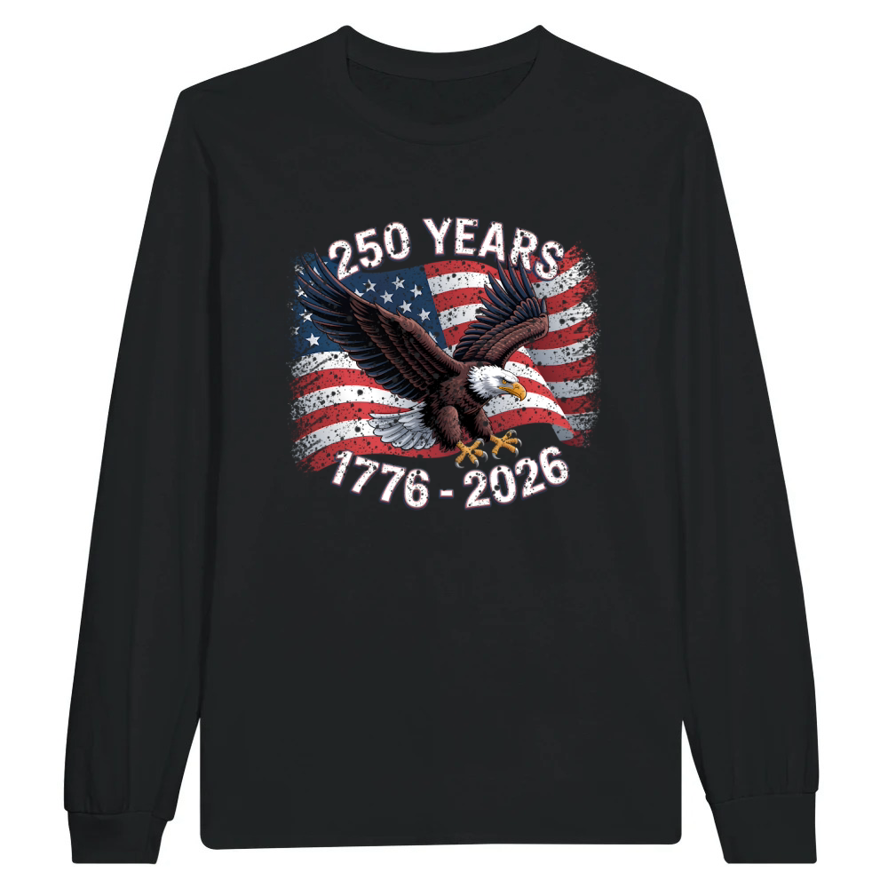 Product USA 250 Years Eagle Flag Vintage 1776 2026 Unisex Longsleeve