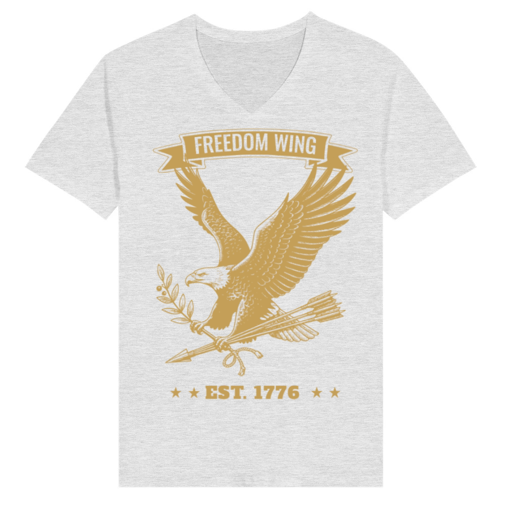 Product Vintage 1776 Freedom Wing Eagle - Retro American P V-Neck T-shirt