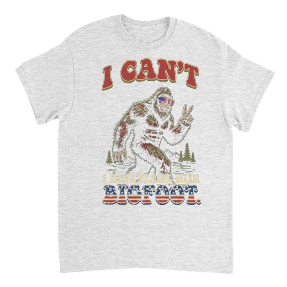 Product I Can't I Have Plans with Bigfoot Funny Patirotic T-Shirt