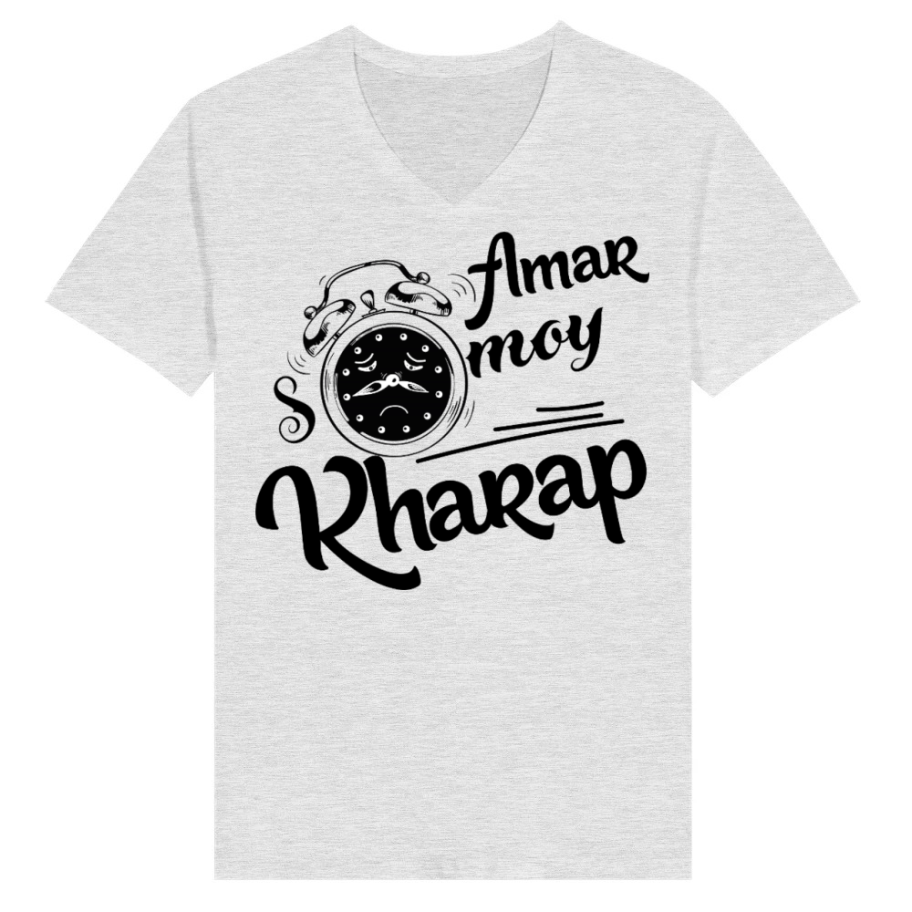 Product Amar Mon Kharab - Funny Black Introvert Tee V-Neck T-shirt