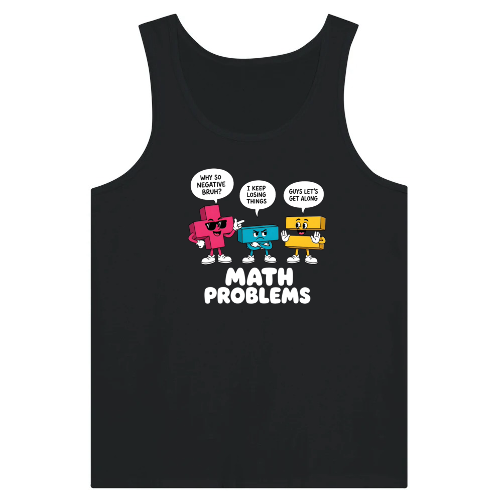 Product Math Problems Symbols Funny Teacher Back to School Tank Top