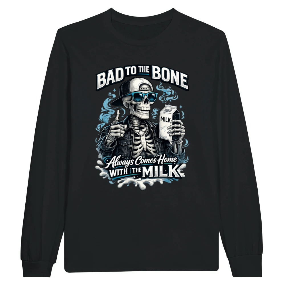 Product Funny Milk Lover Skeleton Unisex Longsleeve
