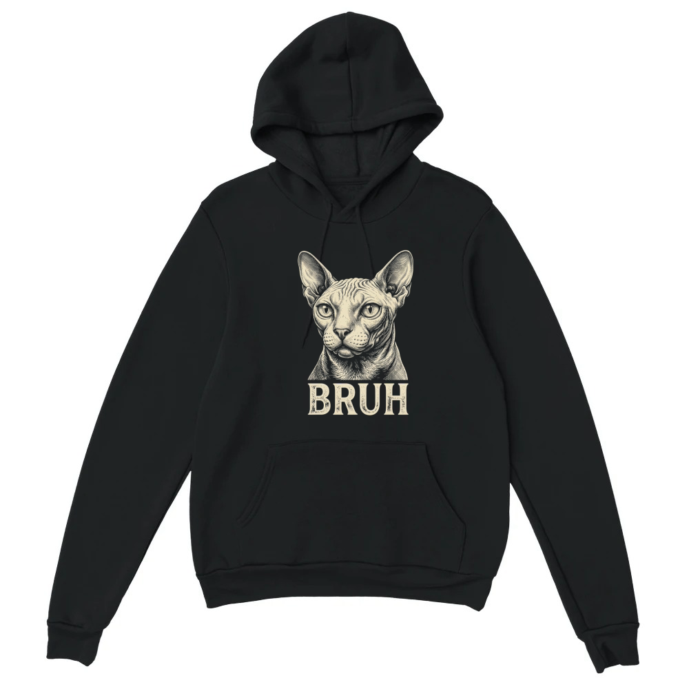 Product Funny Sphynx Cat Bruh Meme Retro Vintage Design Unisex Hoodie