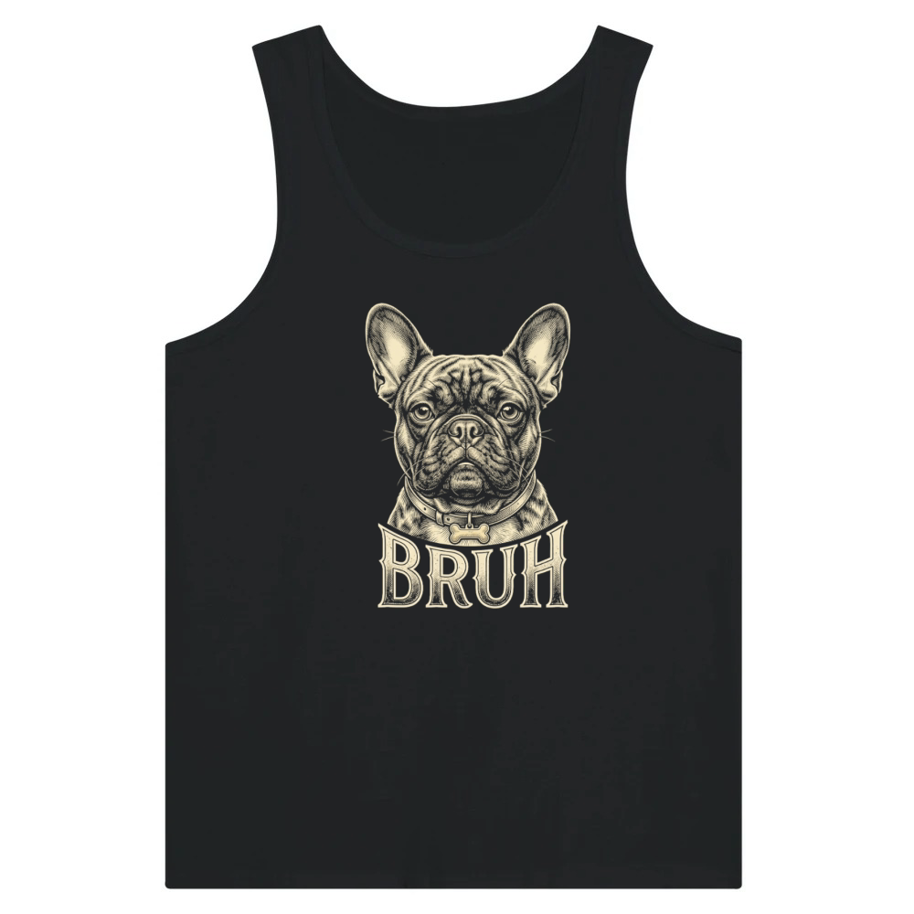 Product Funny French Bulldog Bruh Meme Vintage Retro Dog Tank Top