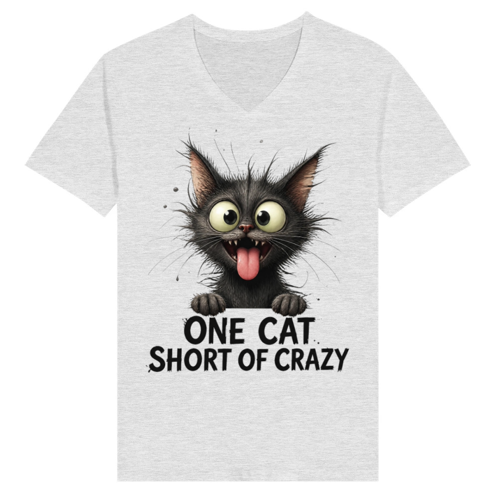 Product Funny Crazy Cat Vintage Style V-Neck T-shirt
