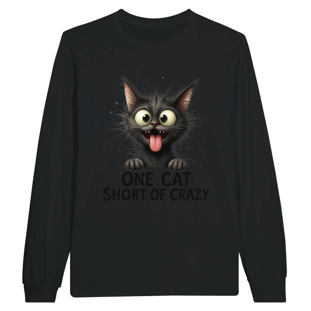 Product Funny Crazy Cat Vintage Style Unisex Longsleeve