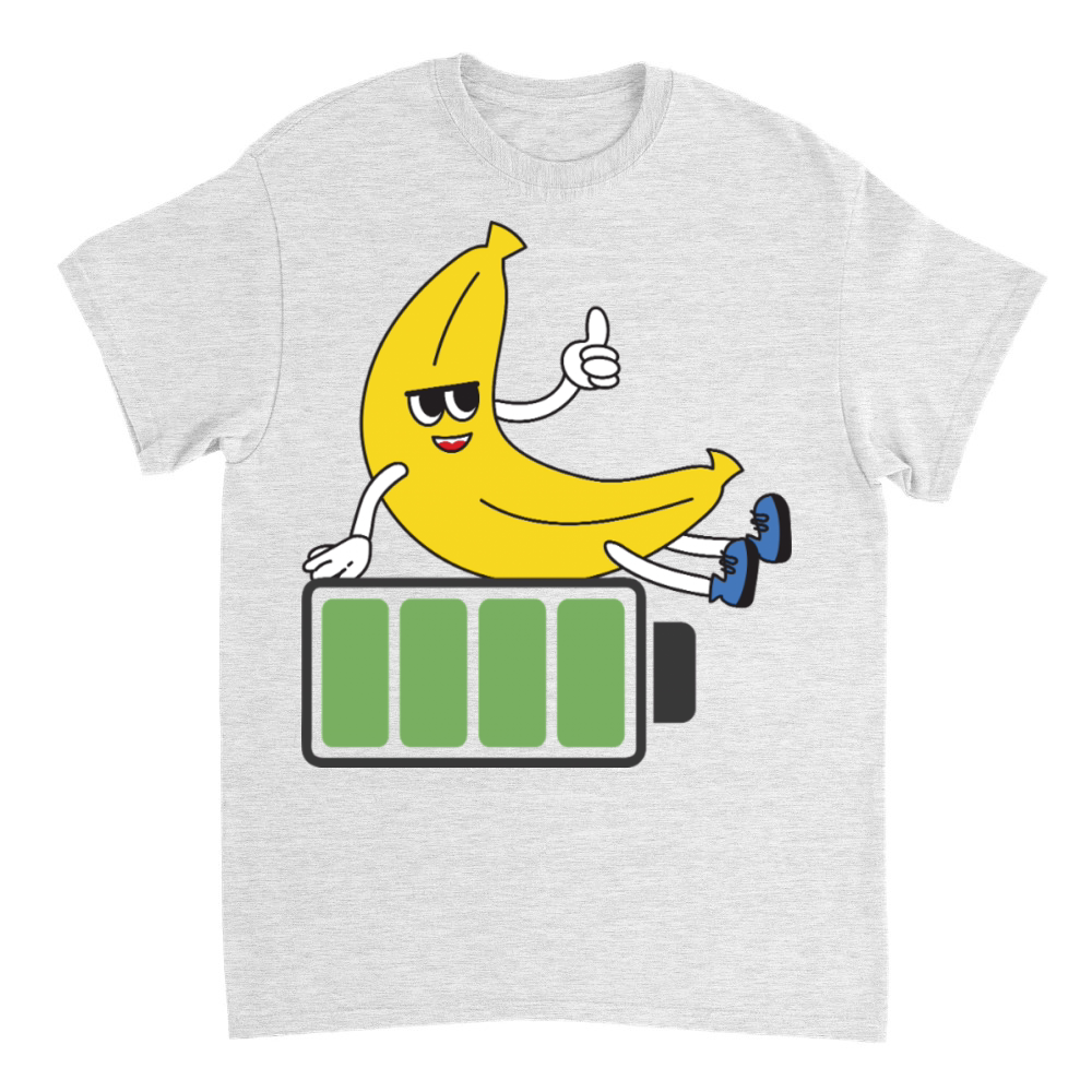 Product Funny Banana Full Battery Energy Retro Cartoon T-Shirt