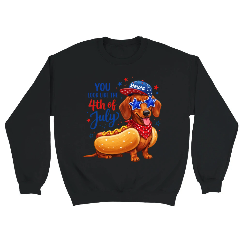 Product Funny Dachshund 4th of July Hot Dog Unisex Sweatshirt