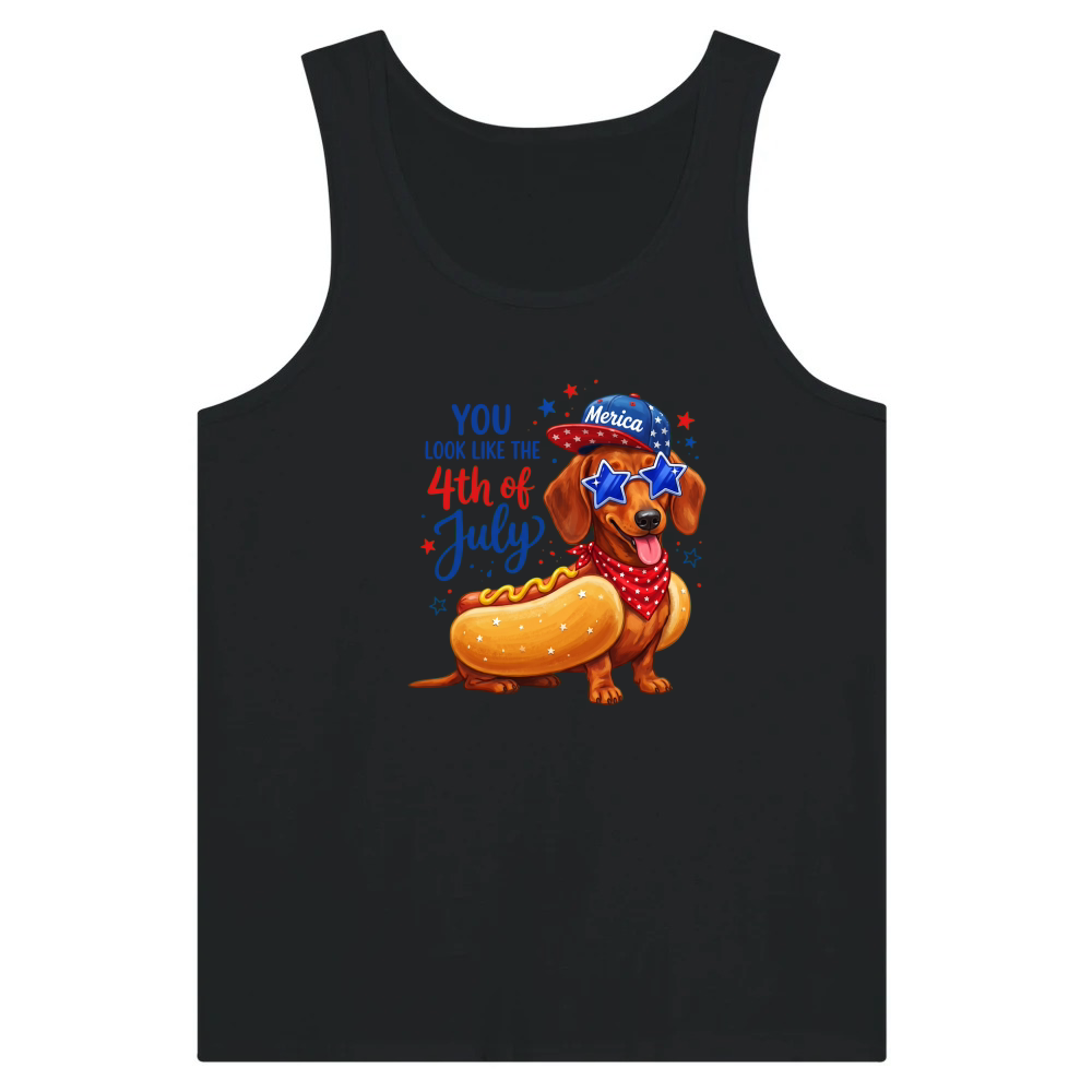 Product Funny Dachshund 4th of July Hot Dog Tank Top