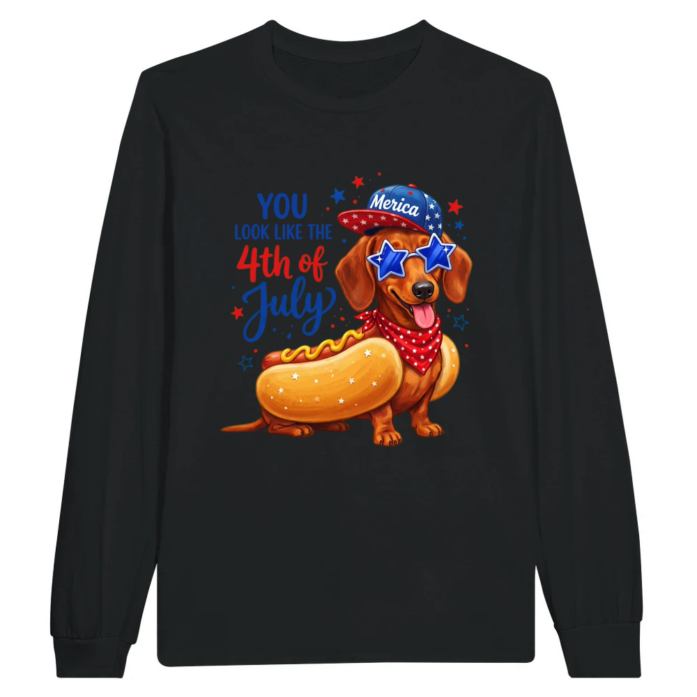 Product Funny Dachshund 4th of July Hot Dog Unisex Longsleeve