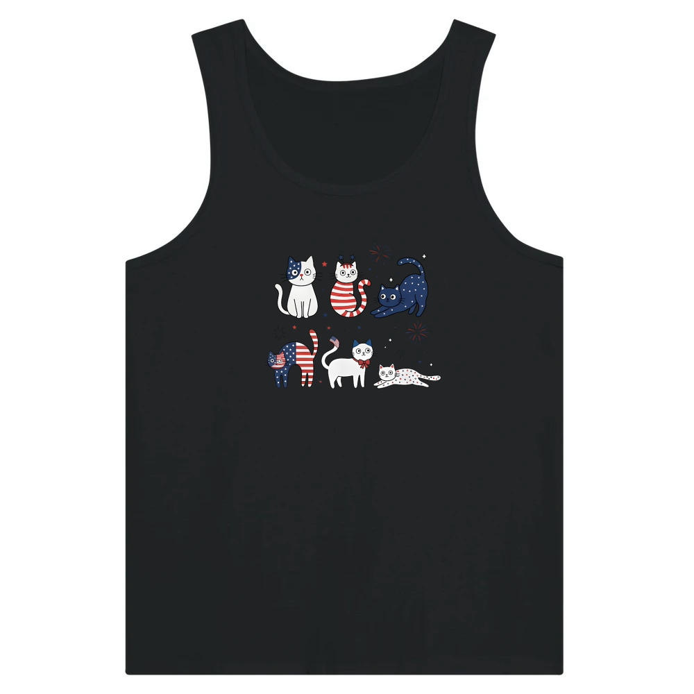 Product Funny Cat USA Flag 4th of July Tank Top