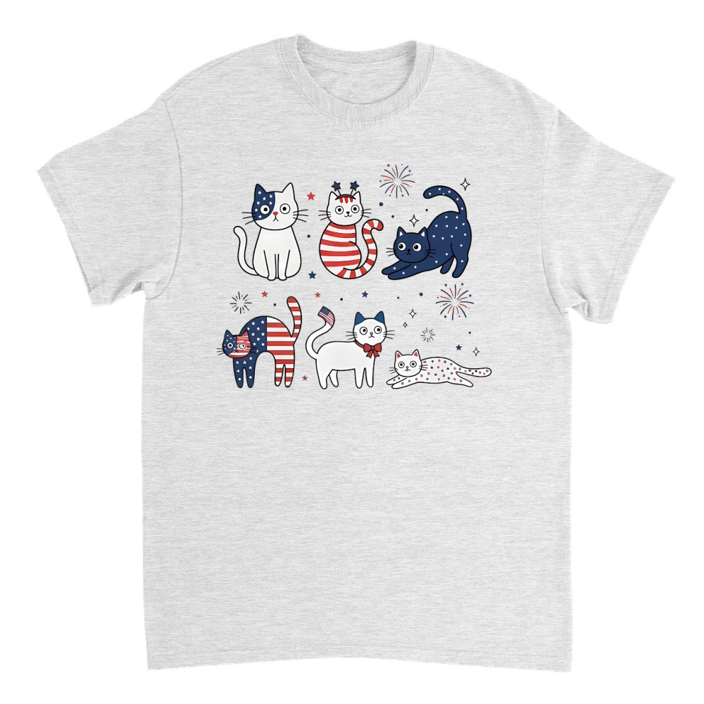 Product Funny Cat USA Flag 4th of July T-Shirt