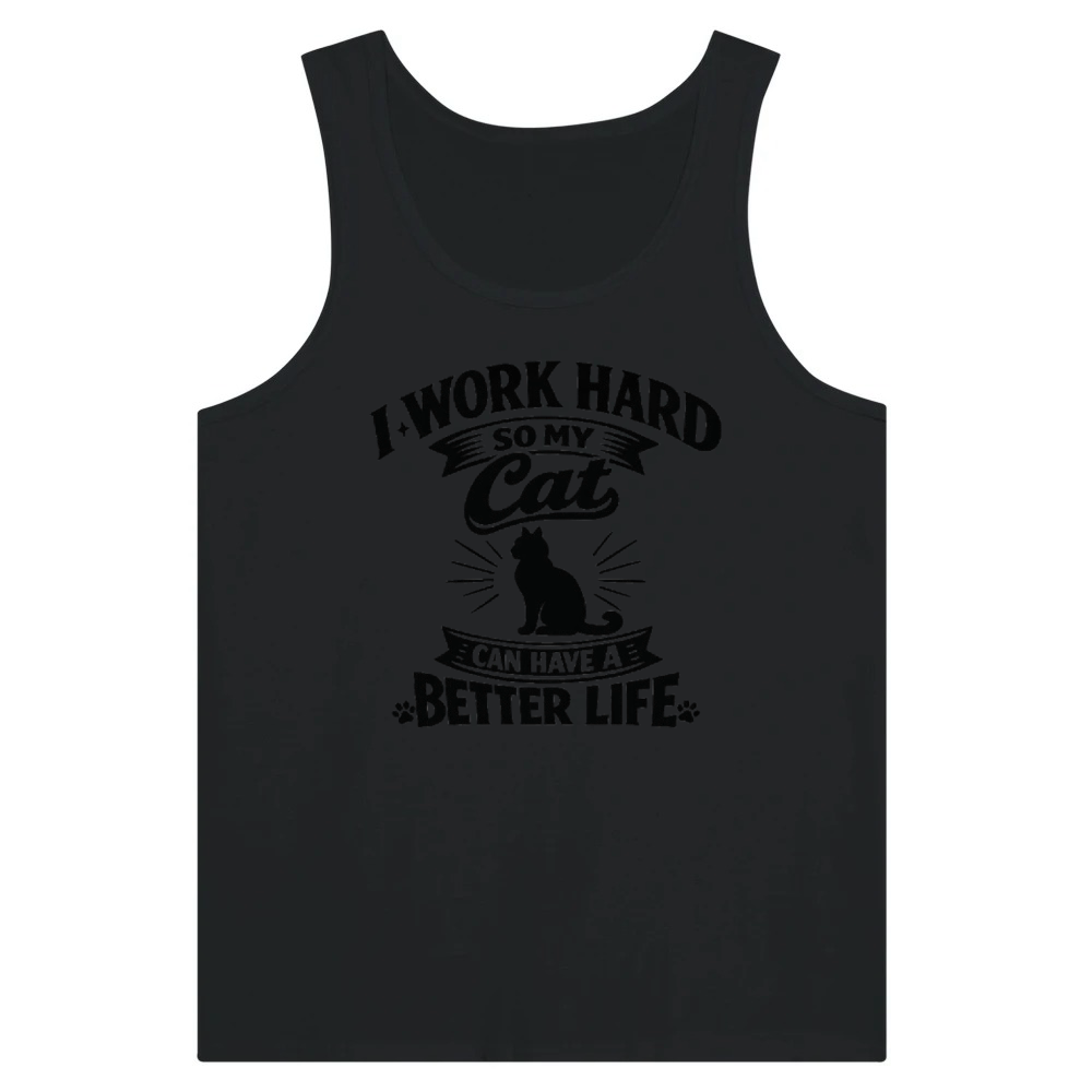 Product Funny Cat Shirt I Work Hard So My Cat Can Live Tank Top
