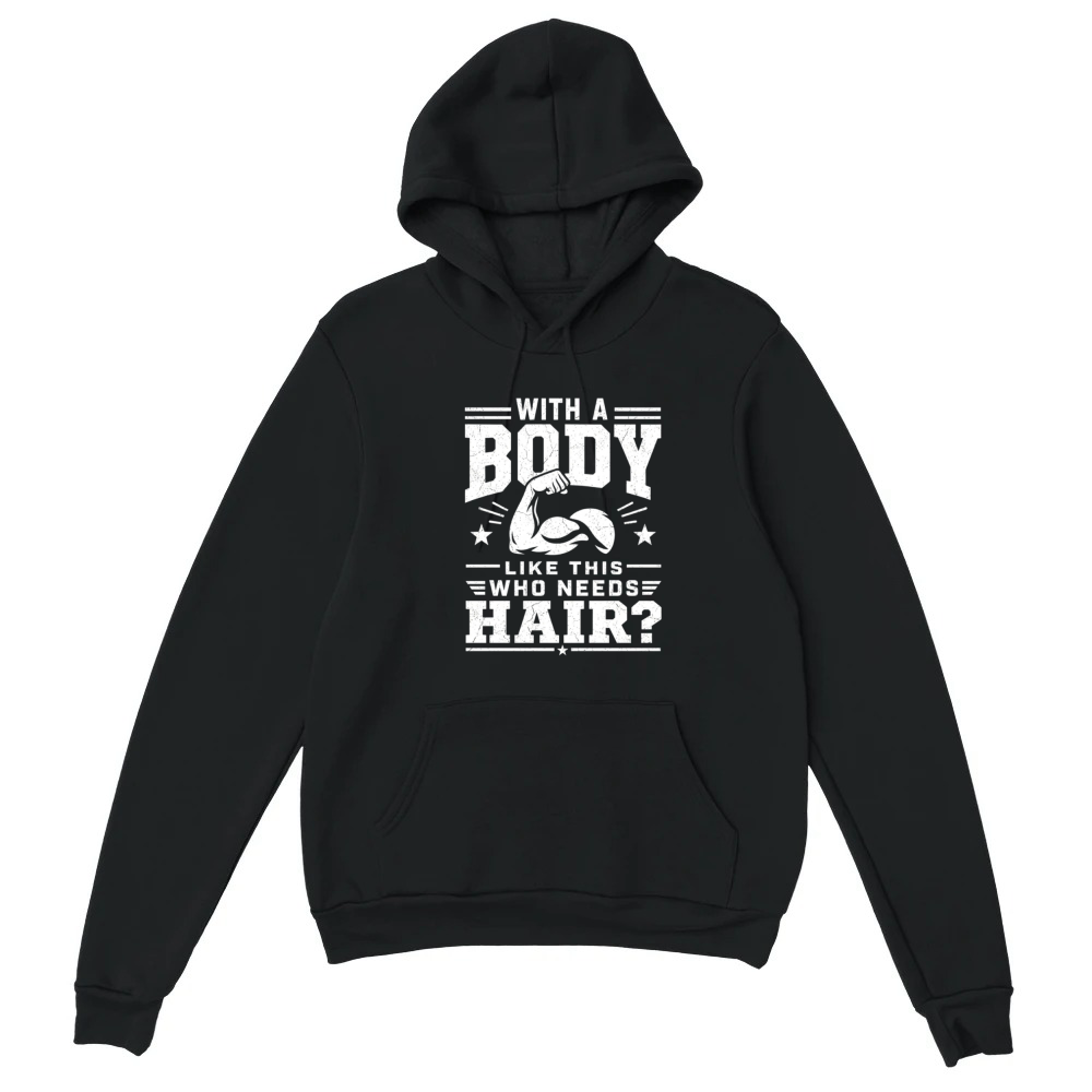 Product Funny Bald Guy Dad Bod Humor Muscle For Men Unisex Hoodie