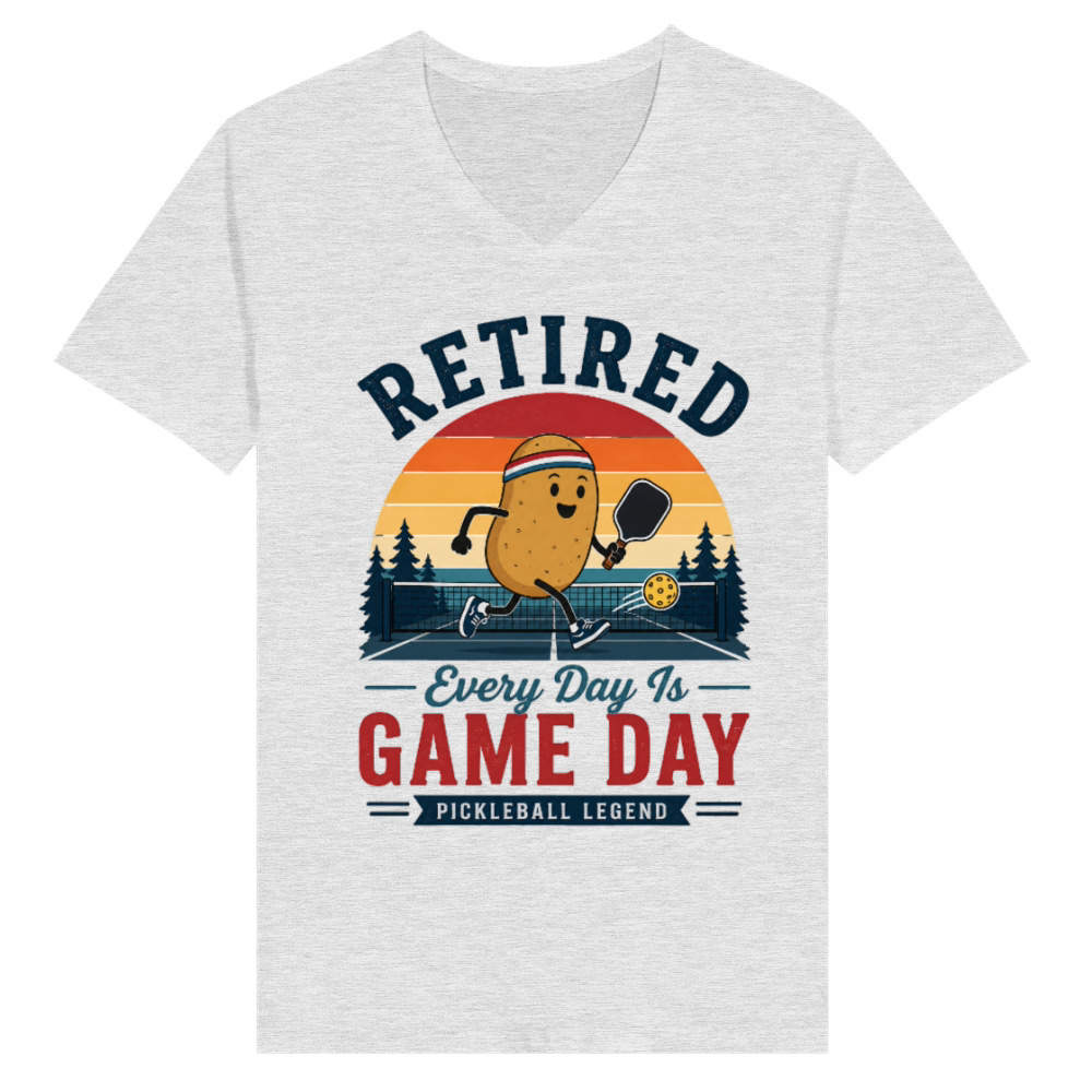 Product Retired Pickleball Legend Funny Potato Player V-Neck T-shirt