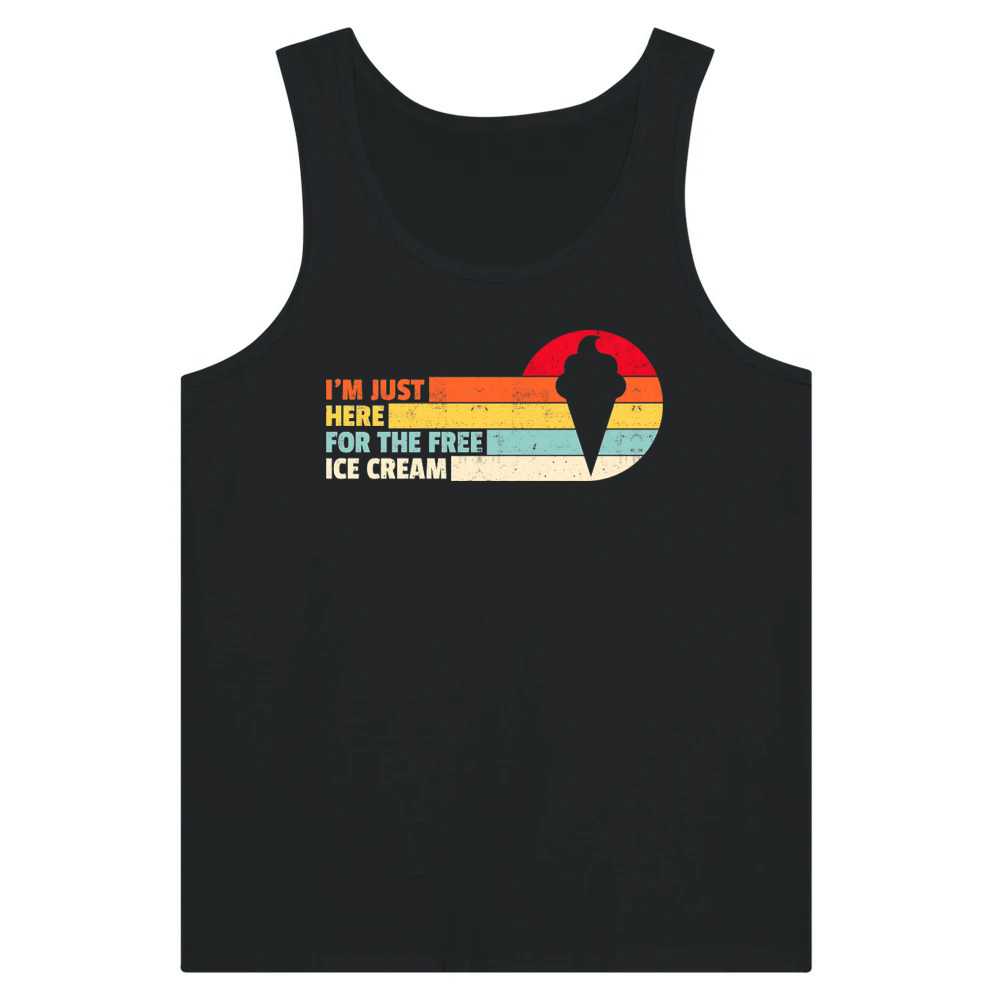Product Funny Free Ice Cream Retro Sunset Graphic Tank Top
