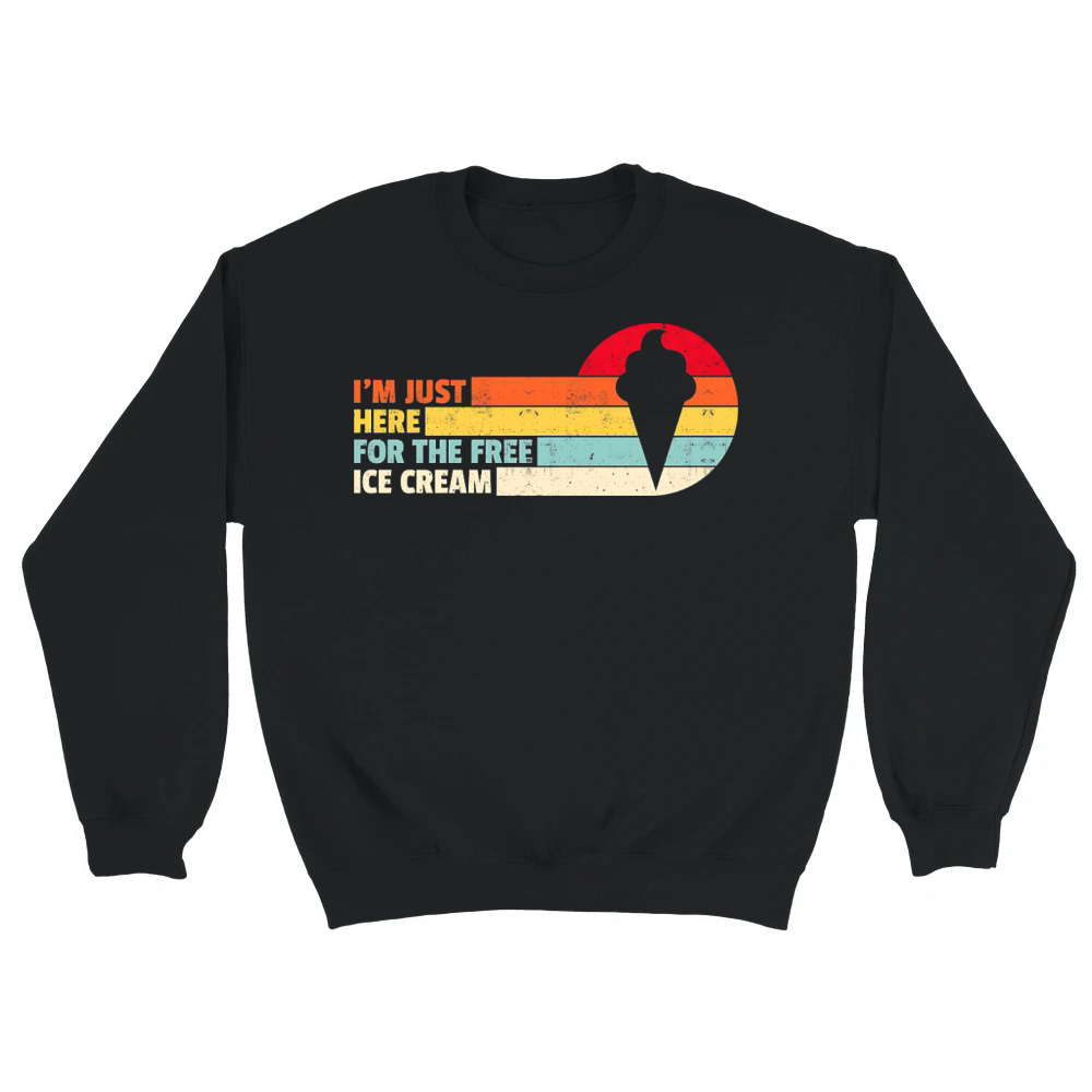 Product Funny Free Ice Cream Retro Sunset Graphic Unisex Sweatshirt