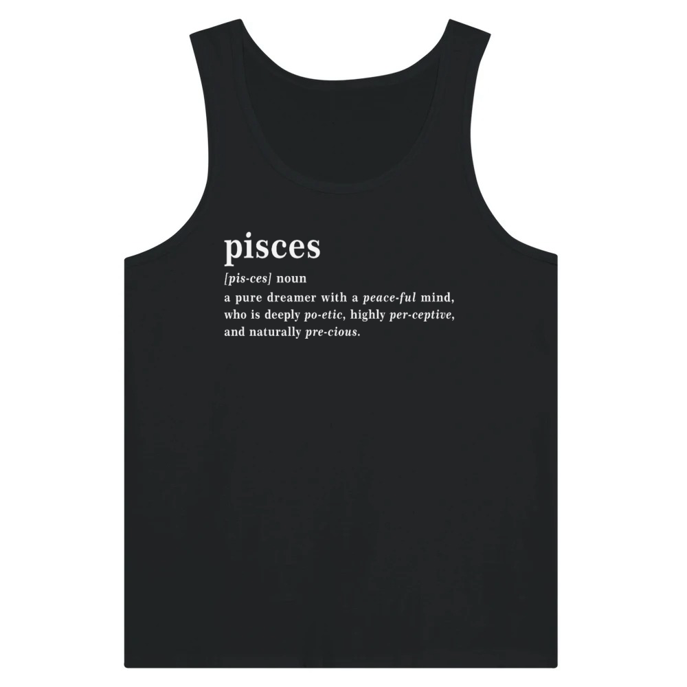Product Pisces Dictionary Definition Funny Typography Tank Top