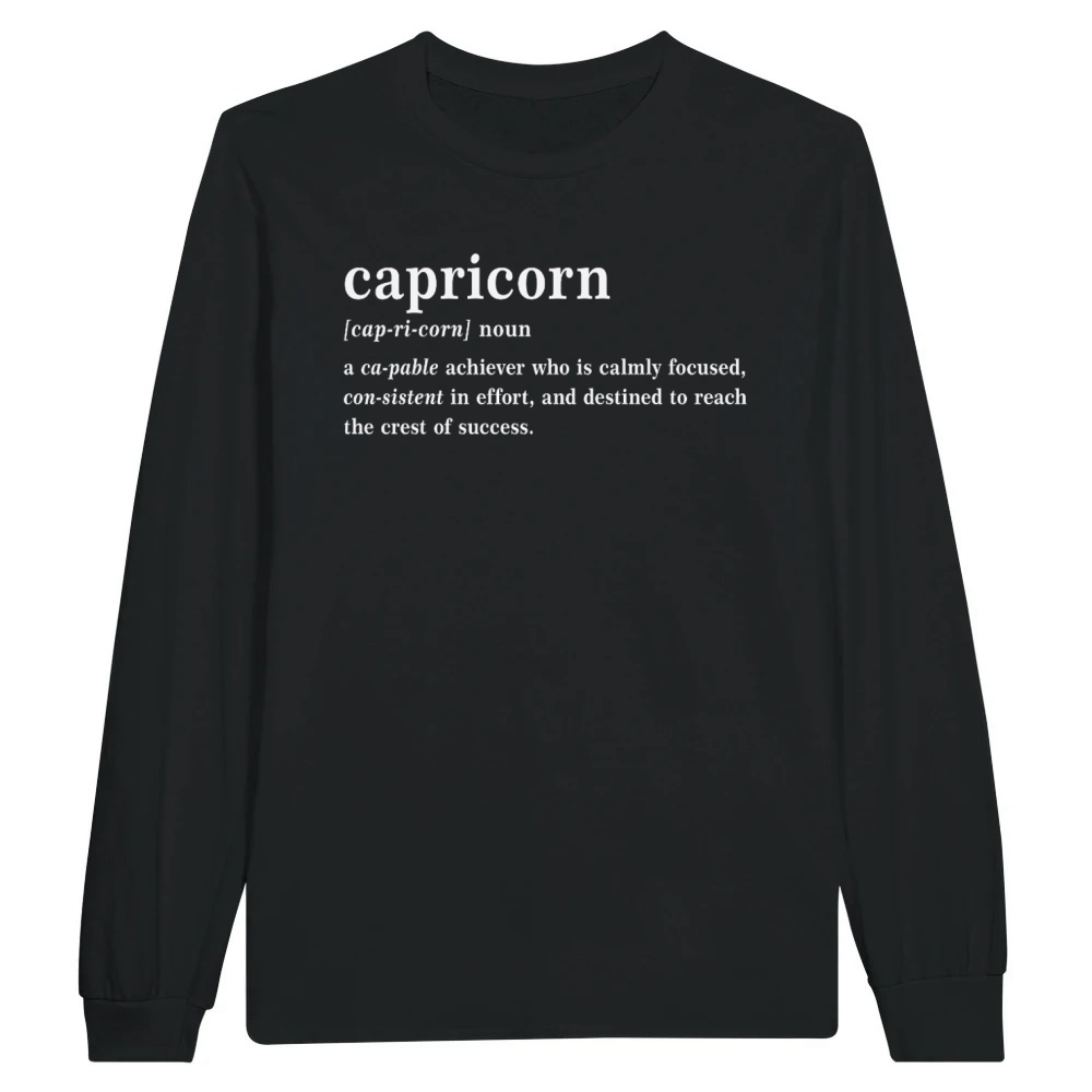 Product Capricorn Dictionary Definition Funny Typography Unisex Longsleeve