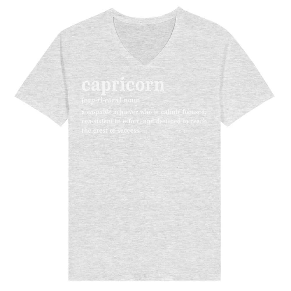 Product Capricorn Dictionary Definition Funny Typography V-Neck T-shirt