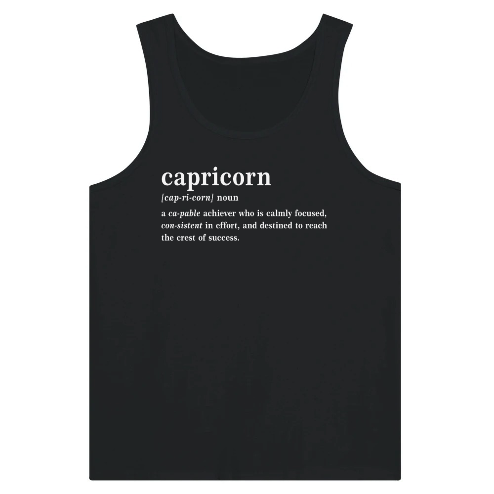 Product Capricorn Dictionary Definition Funny Typography Tank Top