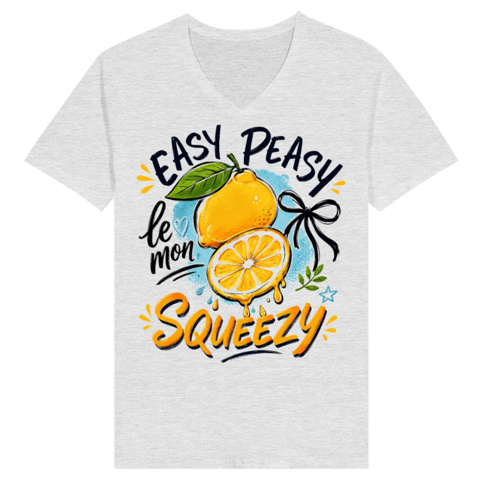 Product Easy Peasy Lemon Squeezy Funny Lemon V-Neck T-shirt
