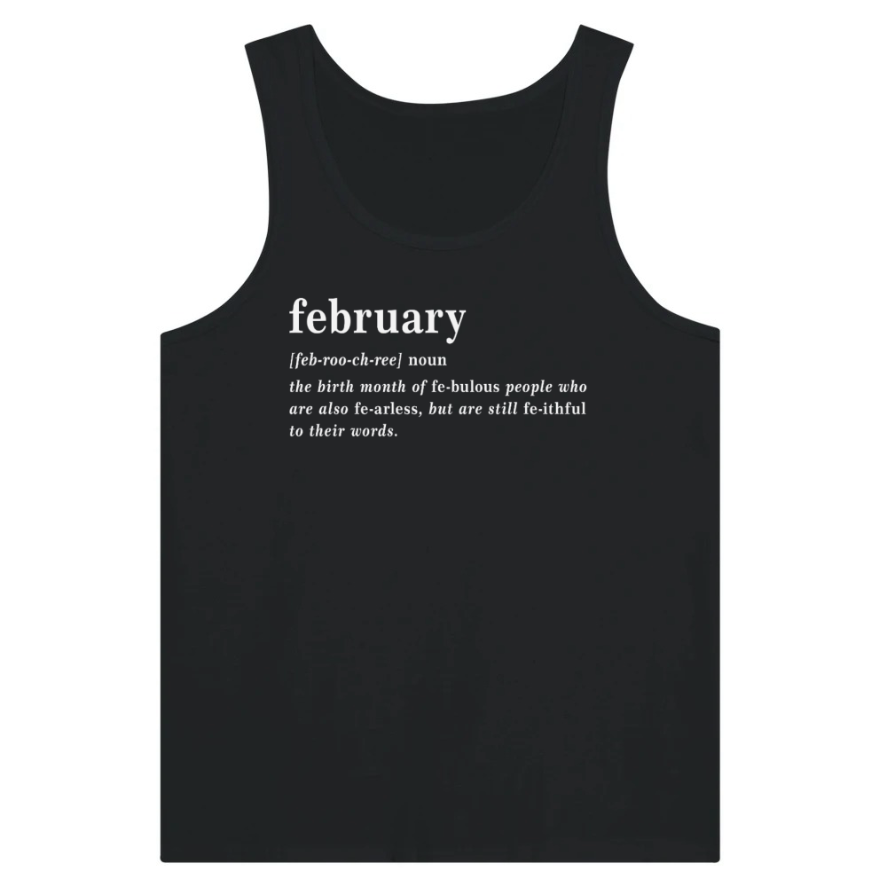 Product February Dictionary Definition Funny Typography Tank Top