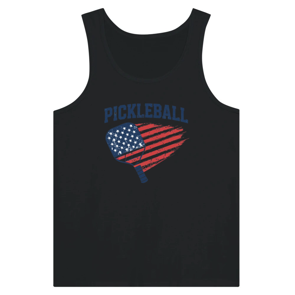 Product Funny Pickleball Paddle American Flag Patriotic Tank Top