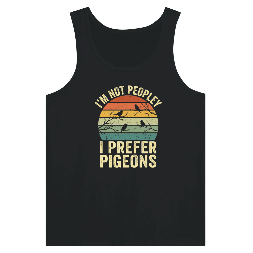 Product I'm Not Peopley I Prefer Pigeons Funny Retro Tank Top