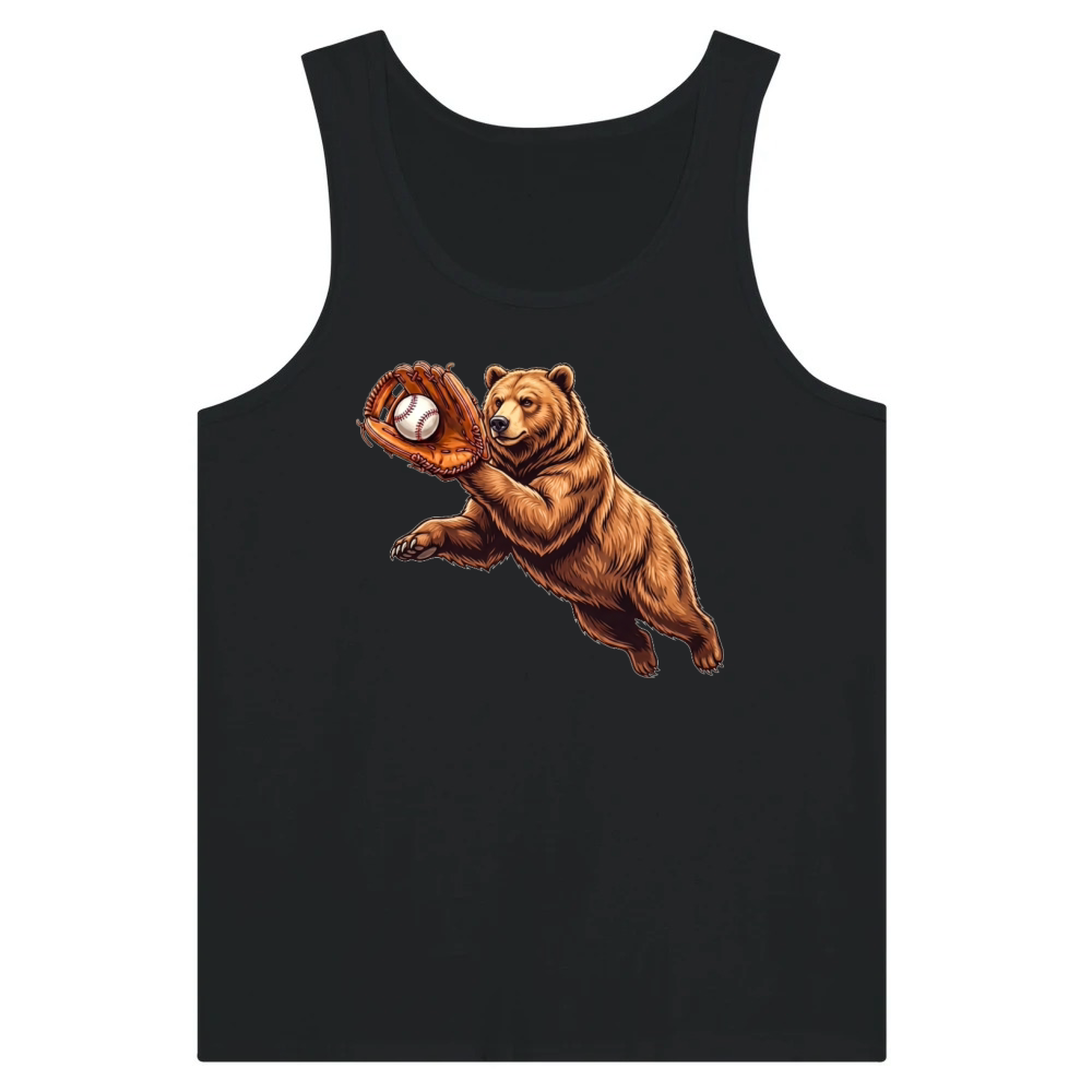 Product Funny Bear Catching Ball Baseball Wild Animal Tank Top