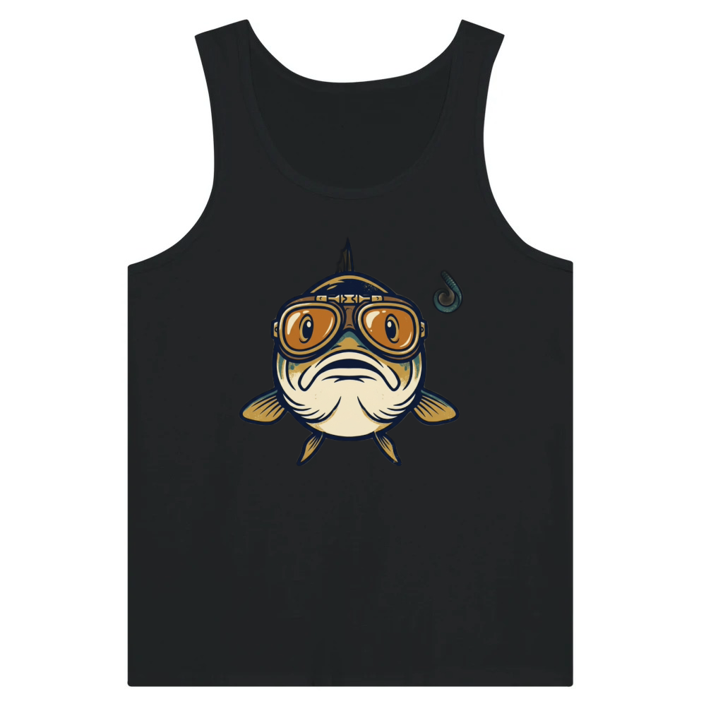 Product Funny Bass Fishing Aviator Goggles Weird Dad Gift Tank Top