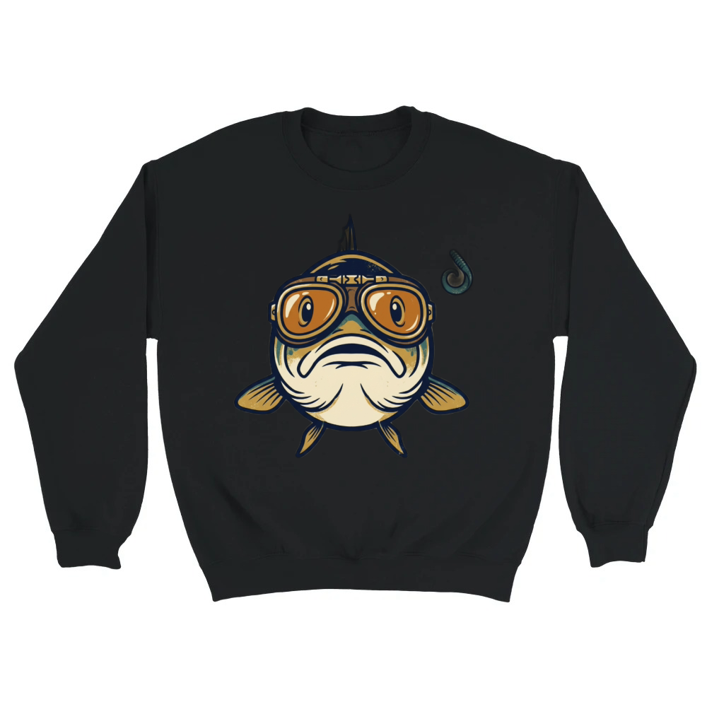 Product Funny Bass Fishing Aviator Goggles Weird Dad Gift Unisex Sweatshirt