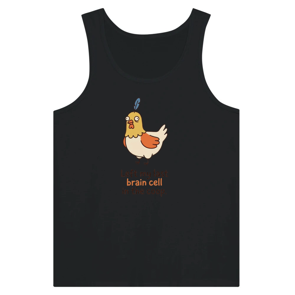 Product Left My Last Brain Cell Funny Burnout Chicken Tank Top