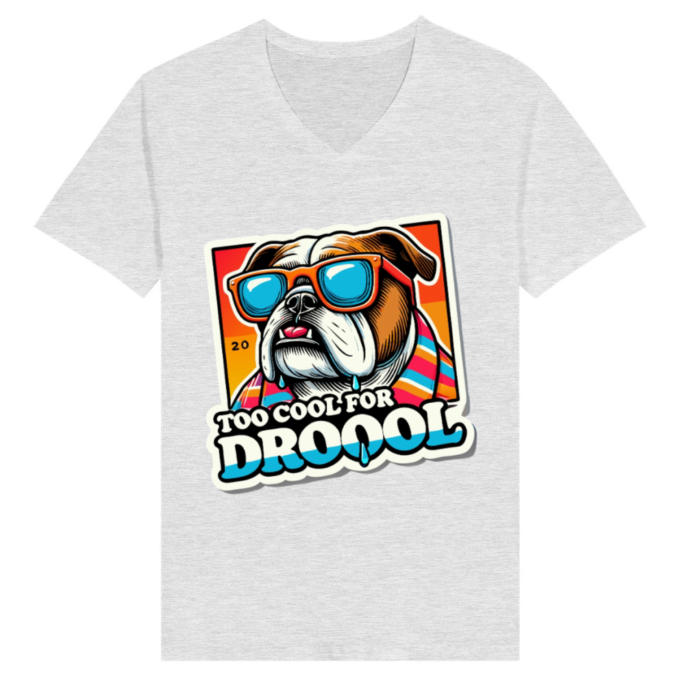 Product Too Cool For Drool Funny Bulldog V-Neck T-shirt