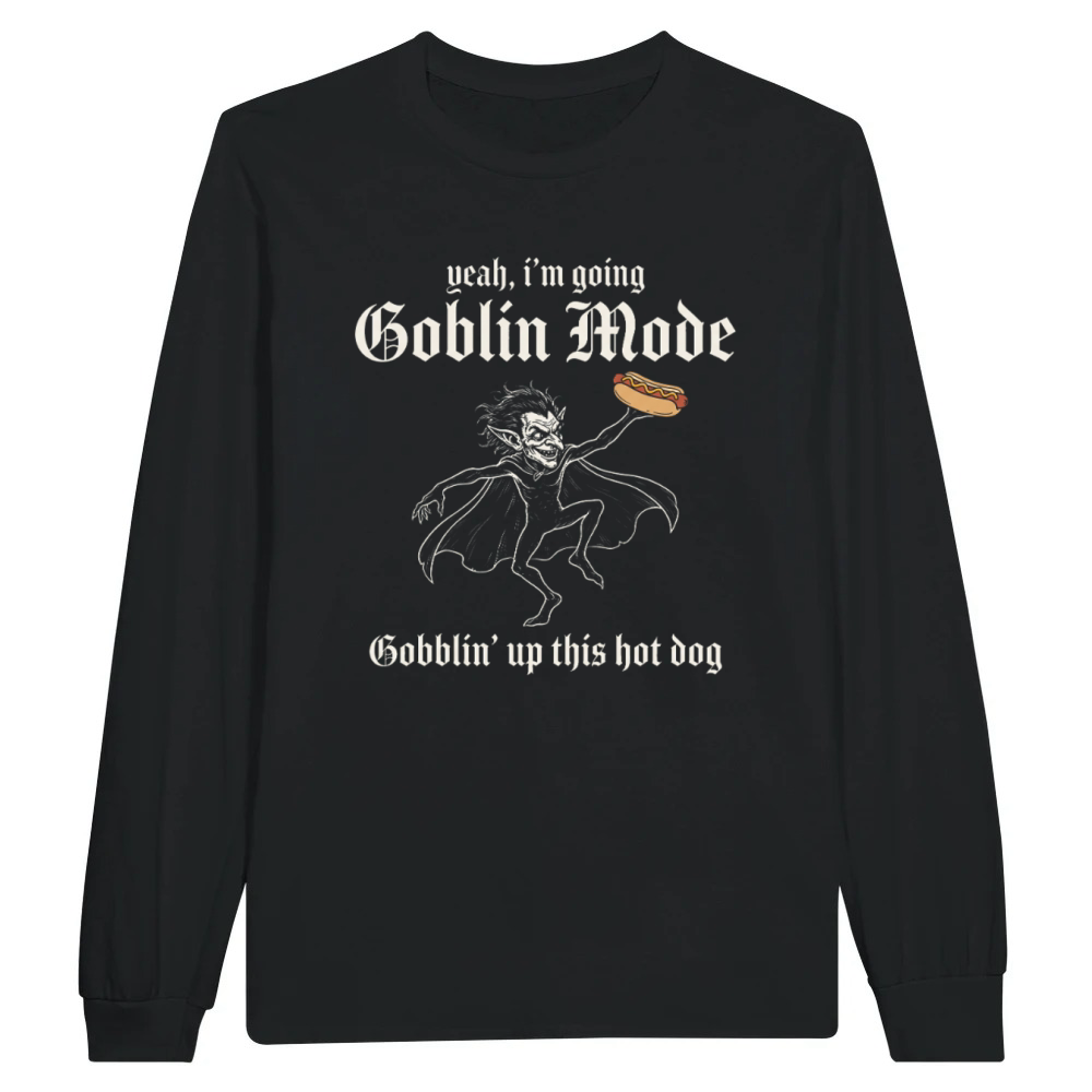 Product Funny Goblin Mode Meme Gothic Vintage Goblin Hot D Unisex Longsleeve