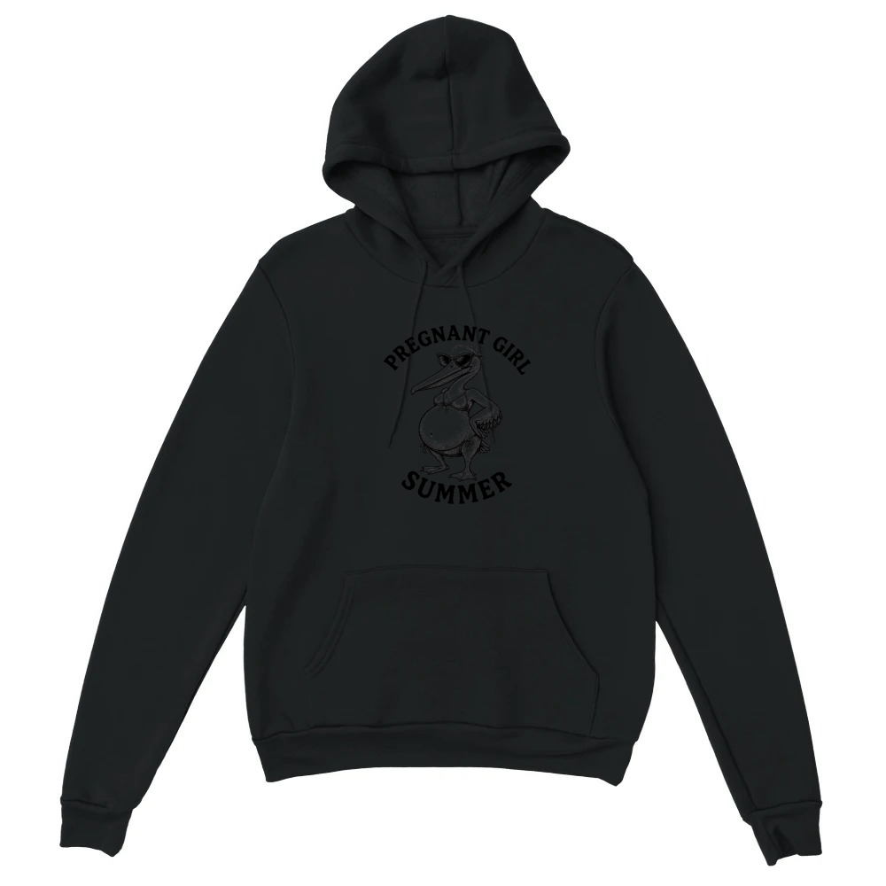 Product Pregnant Girl Summer Beach Pelican Funny Pregnancy Unisex Hoodie