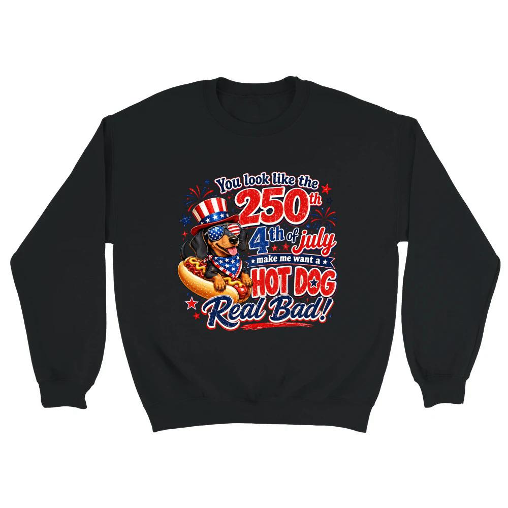 Product Funny 4th July 250th Hot Dog Lover Unisex Sweatshirt