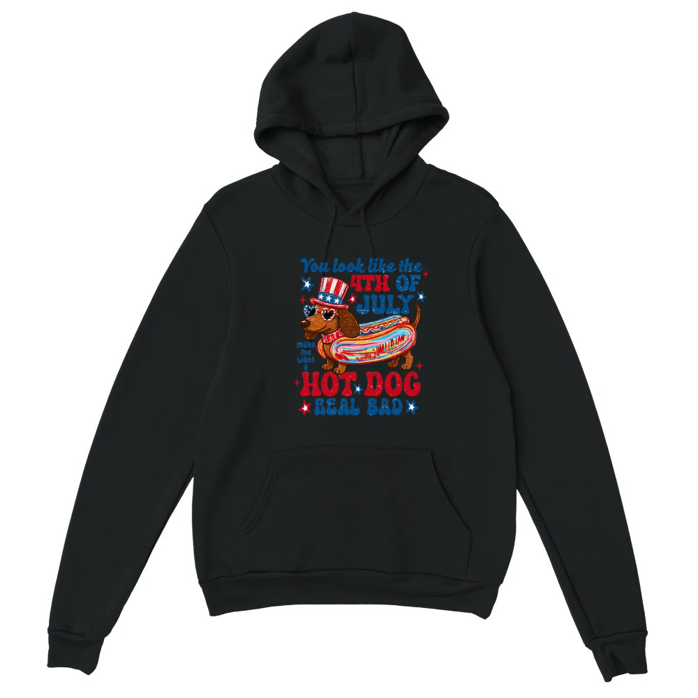 Product Funny 4th of July Hotdog Dog Unisex Hoodie
