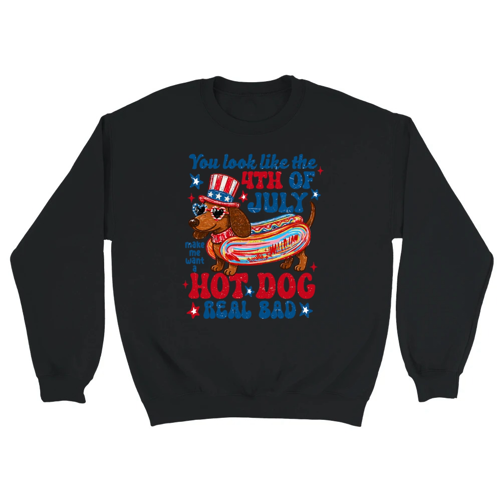 Product Funny 4th of July Hotdog Dog Unisex Sweatshirt