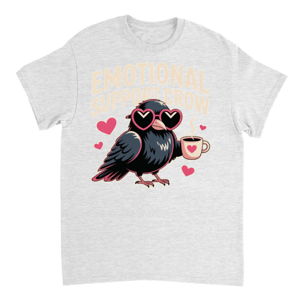 Product Emotional Support Crow Funny T-Shirts Coffee Raven T-Shirt