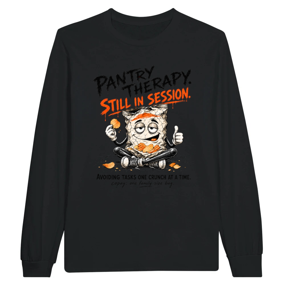 Product Pantry Therapy Procrastination Potato Chips Funny Unisex Longsleeve