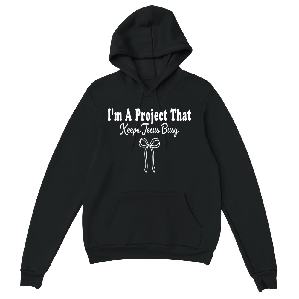 Product Project Keeps Jesus Busy Funny Christian Coquette Unisex Hoodie