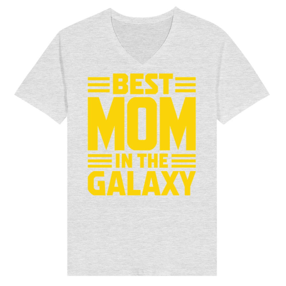 Product Best Mom In The Galaxy Funny Mom Design V-Neck T-shirt