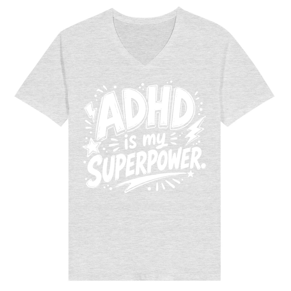 Product ADHD Is My Superpower Funny ADHD Design V-Neck T-shirt