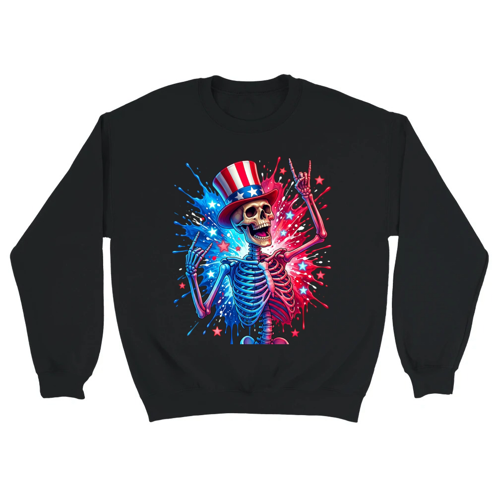 Product Funny 4th of July American Skeleton Unisex Sweatshirt