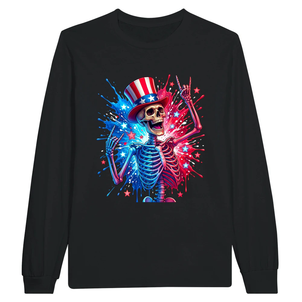 Product Funny 4th of July American Skeleton Unisex Longsleeve